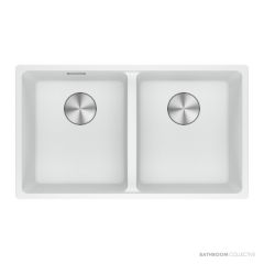Franke Maris Undermount Double Bowl Sink 753mm, Polar White MRG120-35PW-B
