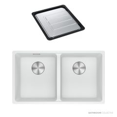 Franke Maris Undermount Double Bowl Sink 753mm, DT651, Polar White MRG120-35PW-FPC