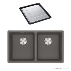 Franke Maris Undermount Double Bowl Sink 753mm, DT651, Stone Grey MRG120-35SG-FPC
