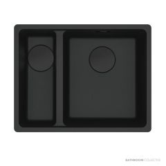 Franke Maris Undermount 1 & 1/2 Double Bowl Sink 553mm, SBL, Matt Black MRG160SBLMB-B