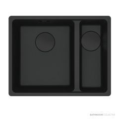 Franke Maris Undermount 1 & 1/2 Double Bowl Sink 553mm, SBR, Matt Black MRG160SBRMB-B