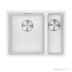 Franke Maris Undermount 1 & 1/2 Double Bowl Sink 553mm, SBR, Polar White MRG160SBRPW-B
