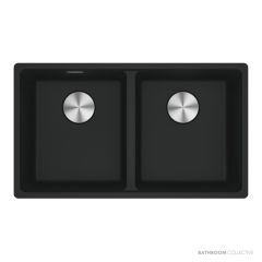 Franke Maris Flushmount Double Bowl Sink 753mm, Matt Black MRG220-35MB-B