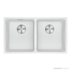 Franke Maris Flushmount Double Bowl Sink 753mm, Polar White MRG220-35PW-B