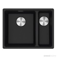 Franke Maris Flushmount 1 & 1/2 Double Bowl Sink 553mm, SBR, Onyx MRG260SBRON-B
