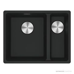 Franke Maris Topmount 1 & 1/2 Double Bowl Sink 560mm, SBR, Matt Black MRG 660/34-15 SBR MB