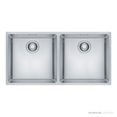 Franke Maris Top, Flush & Under Mount Double Bowl Sink 860mm, HOF, WWK, Stainless MRX220-40/40