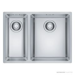 Franke Maris Top, Flush & Under Mount 1 & 1/2 Double Bowl Sink 591mm, SBL, HOF, WWK, Stainless MRX260-34/19 SBL