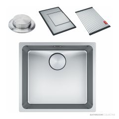 Franke Mythos Undermount Single Bowl Sink 490mm, PB835, RM081, DT288, Stainless MYX110-45FPC