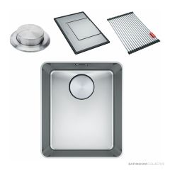 Franke Mythos Top & Flush Mount Single Bowl Sink 352mm, PB835, RM081, DT288, Stainless MYX210-34FPC