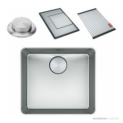 Franke Mythos Top & Flush Mount Single Bowl Sink 462mm, PB835, RM081, DT288, Stainless MYX210-45FPC