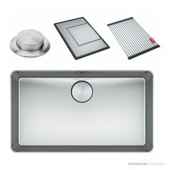 Franke Mythos Top & Flush Mount Single Bowl Sink 712mm, PB835, RM081, DT288, Stainless MYX210-70FPC