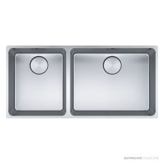 Franke Mythos Top, Flush & Under Mount Double Bowl Sink 895mm, SBL, Stainless MYX220-50/34BSBL