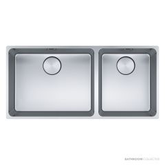 Franke Mythos Top, Flush & Under Mount Double Bowl Sink 895mm, SBR, Stainless MYX220-50/34BSBR