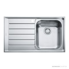 Franke Neptune Topmount Single Bowl Sink 860mm, Left Drainer, Stainless NEX611LHD