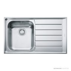 Franke Neptune Topmount Single Bowl Sink 860mm, Right Drainer, Stainless NEX611RHD
