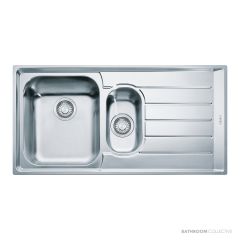 Franke Neptune Topmount 1 & 1/4 Double Bowl Sink 1000mm, Right Drainer, Stainless NEX651RHD