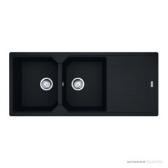 Franke Urban Topmount Double Bowl Sink 1160mm, 1th, Right Drainer, Matt Black UBG621MBRHD