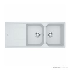 Franke Urban Topmount Double Bowl Sink 1160mm, 1th, Left Drainer, Polar White UBG621PWLHD