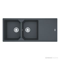 Franke Urban Topmount Double Bowl Sink 1160mm, Reversible Drainer, Onyx UBG621REV ON
