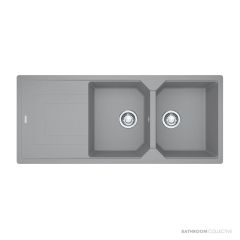 Franke Urban Topmount Double Bowl Sink 1160mm, 1th, Left Drainer, Stone Grey UBG621SGLHD