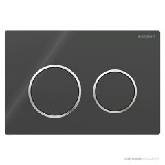 Geberit Kappa21 Flush Button, Black with Chrome Trim 115.240.KM.1