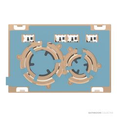 Geberit Sigma21 Flush Button, Matte Black, Red Gold Trim 115.650.00.1