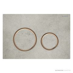 Geberit Sigma21 Flush Button, Concrete Look, Red Gold Trim 115.650.JV.1