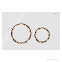 Geberit Sigma21 Flush Button, White, Red Gold Trim 115.650.SI.1