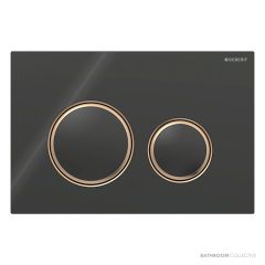 Geberit Sigma21 Flush Button, Black, Red Gold Trim 115.650.SJ.1