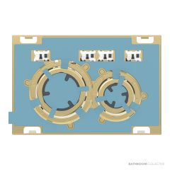 Geberit Sigma21 Flush Button, Matt Black, Brass Trim 115.652.00.1