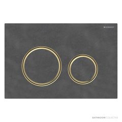 Geberit Sigma21 Flush Button, Finger Print Resistant, Mustang Slate, Brass Trim 115.652.JM.1
