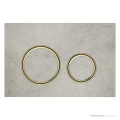 Geberit Sigma21 Flush Button, Concrete Look, Brass Trim 115.652.JV.1