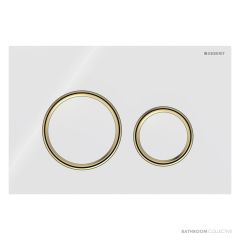 Geberit Sigma21 Flush Button, White, Brass Trim 115.652.SI.1