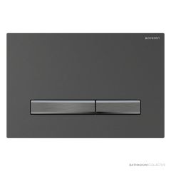 Geberit Sigma50 Flush Button, Brushed Black Chrome, Black Chrome Trim 115.671.QD.2