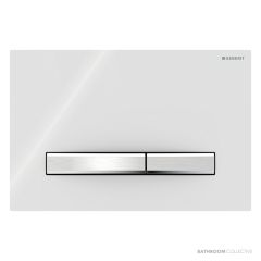 Geberit Sigma50 Flush Button, White with Brushed Chrome Button 115.788.11.2