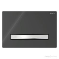 Geberit Sigma50 Flush Button, Black with Brushed Chrome Button 115.788.DW.2