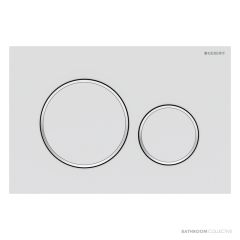 Geberit Sigma20 Flush Button, Finger Print Resistant, Matt White with White Trim 115.882.01.1