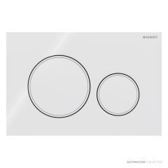 Geberit Sigma20 Flush Button, White with Matt White Trim 115.882.11.1