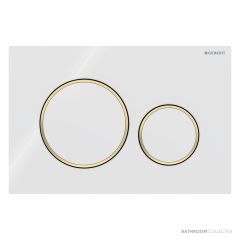 Geberit Sigma20 Flush Button, White with Gold Trim 115.882.KK.1