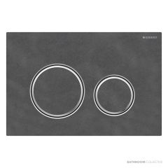 Geberit Sigma21 Flush Button, Slate, Chrome Trim 115.884.JM.1