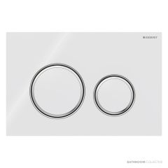 Geberit Sigma21 Flush Button, White, Chrome Trim 115.884.SI.1