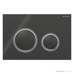 Geberit Sigma21 Flush Button, Black, Chrome Trim 115.884.SJ.1