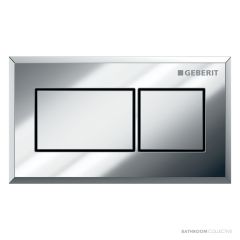 Geberit Square Pneumatic Flush Remote Buttons, Brushed Chrome with Chrome Trim 115.932.KA.1