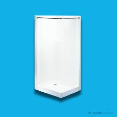 Doccia SE29 920 x 770mm Corner Shower Enclosure, Low Step, White SE-29