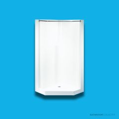 Doccia SE35 920 x 920mm Corner Shower Enclosure, Low Step, White SE-35