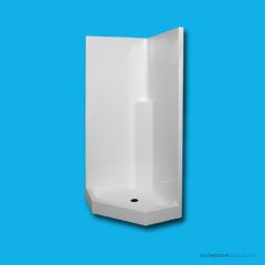 Doccia SE37 900 x 900mm Corner Shower Enclosure, Low Step, White SE-37