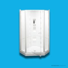 Doccia SE38 1000 x 1000mm Corner Shower Enclosure, Low Step, White SE-38