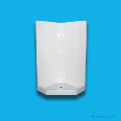Doccia SE79 1000 x 1000mm Corner Shower Enclosure, Low Step, White SE-79