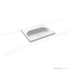Kaldewei Centro Inset Countertop Washbasin 600 x 500 x 40mm 1TH, Including Freeflow Waste 01-3055